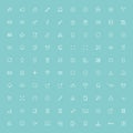 100 web minimal line icons