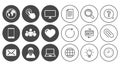 Web, mobile devices icons. Share, mail signs.