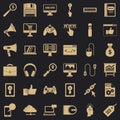 Web mobile icons set, simple style Royalty Free Stock Photo