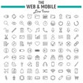 Web and Mobile line icon set, os interface symbols