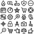 Web and Mobile Material Bold Isolated Vector Icons Set every single can be easily modified or edited