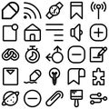 Web and Mobile Material Bold Isolated Vector Icons Set every single can be easily modified or edited