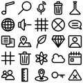 Web and Mobile Material Bold Isolated Vector Icons Set every single can be easily modified or edited