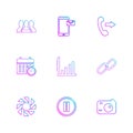 web , mobile , message , call , chain , camera ,graph , pause ,