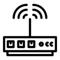 Web modem icon, outline style