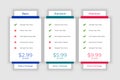 Web modern pricing comparison table template