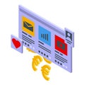 Web monetization icon, isometric style Royalty Free Stock Photo