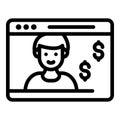 Web money estimation icon, outline style