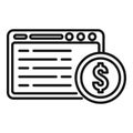 Web money icon outline vector. Send phone