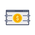 Web money transfer icon flat isolated vector Royalty Free Stock Photo