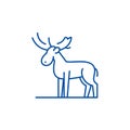 Moose line icon concept. Moose flat vector symbol, sign, outline illustration.