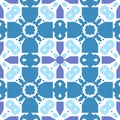 Moroccan tile - seamless pattern. Blue ornament.