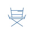 Movie director chair line icon concept. Movie director chair flat  vector symbol, sign, outline illustration. Royalty Free Stock Photo