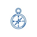 Navigation compass line icon concept. Navigation compass flat  vector symbol, sign, outline illustration. Royalty Free Stock Photo
