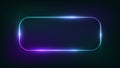 Neon rounded rectangle frame with shining effects