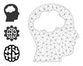 Web Net Head Brain Vector Icon and Additional Icons Royalty Free Stock Photo