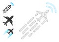 Web Net Supersonic Airplane Flight Vector Icon and Other Icons