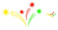 Web Net Virus Fireworks Vector Icon