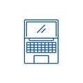 Netbook line icon concept. Netbook flat vector symbol, sign, outline illustration.