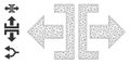 Web Network Divide Horizontal Direction Icon with Simple Symbols
