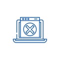 Network error line icon concept. Network error flat vector symbol, sign, outline illustration.