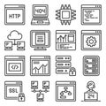 Web and Network Hosting Icons Set. Vector