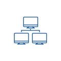 Network monitor line icon concept. Network monitor flat vector symbol, sign, outline illustration.