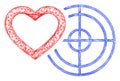 Web Network Romantic Heart Target Vector Icon