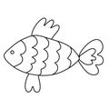 Nice little fish. Hand drawn vector illustration in doodle style Royalty Free Stock Photo