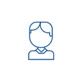 Office man avatar line icon concept. Office man avatar flat  vector symbol, sign, outline illustration. Royalty Free Stock Photo