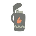 Open lighter decorated with flame. Hand drawn vector illustration Royalty Free Stock Photo