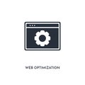 Web optimization icon. simple element illustration. isolated trendy filled web optimization icon on white background. can be used