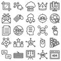 Web and Optimization Isolated Vector Icons Set which can easily modify or editable Royalty Free Stock Photo