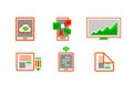 Web orange minimal light icon set