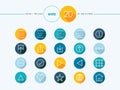 Web outline style flat icons set Royalty Free Stock Photo