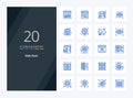 20 Web Pack Blue Color icon for presentation