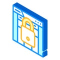 web padlock isometric icon vector illustration Royalty Free Stock Photo