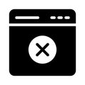 Web cancel vector glyph flat icon Royalty Free Stock Photo