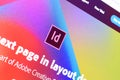 Web page of adobe indesign product on official website on the display of PC