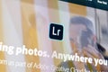 Web page of adobe lightroom product on official website on the display of PC Royalty Free Stock Photo