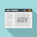 Web page adv icon, flat style