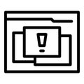 Web page alert icon outline vector. Antivirus data