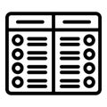 Web page comparison icon, outline style