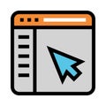 Web page cursor color line icon