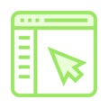Web page cursor color line icon
