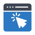 Web page cursor glyph color flat vector icon