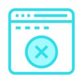 Web page delete color line icon Royalty Free Stock Photo