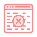 Web page delete color line icon Royalty Free Stock Photo