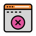 Web page delete color line icon Royalty Free Stock Photo