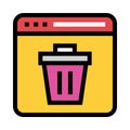 Web page delete color line icon Royalty Free Stock Photo